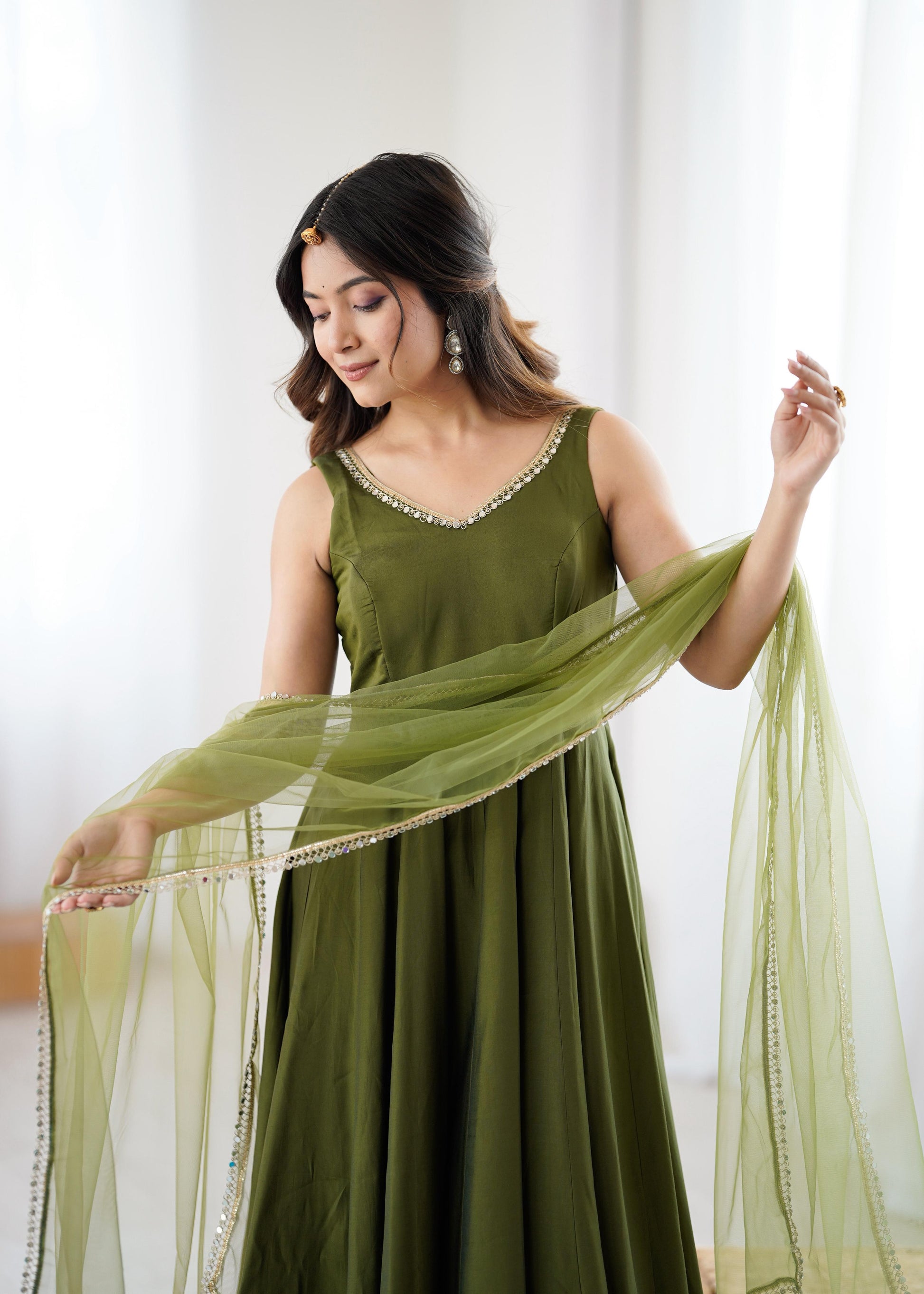 Chanderi Silk Anarkali Suit for Party Wear Collection