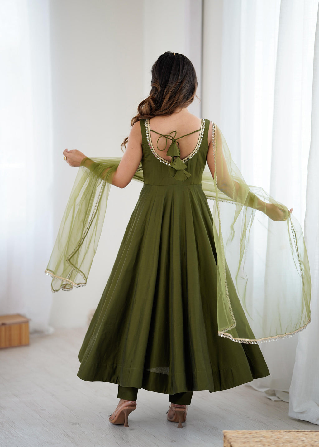 Chanderi Silk Anarkali Suit for Party Wear Collection