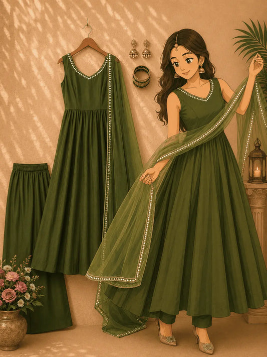 Chanderi Silk Anarkali Suit for Party Wear Collection