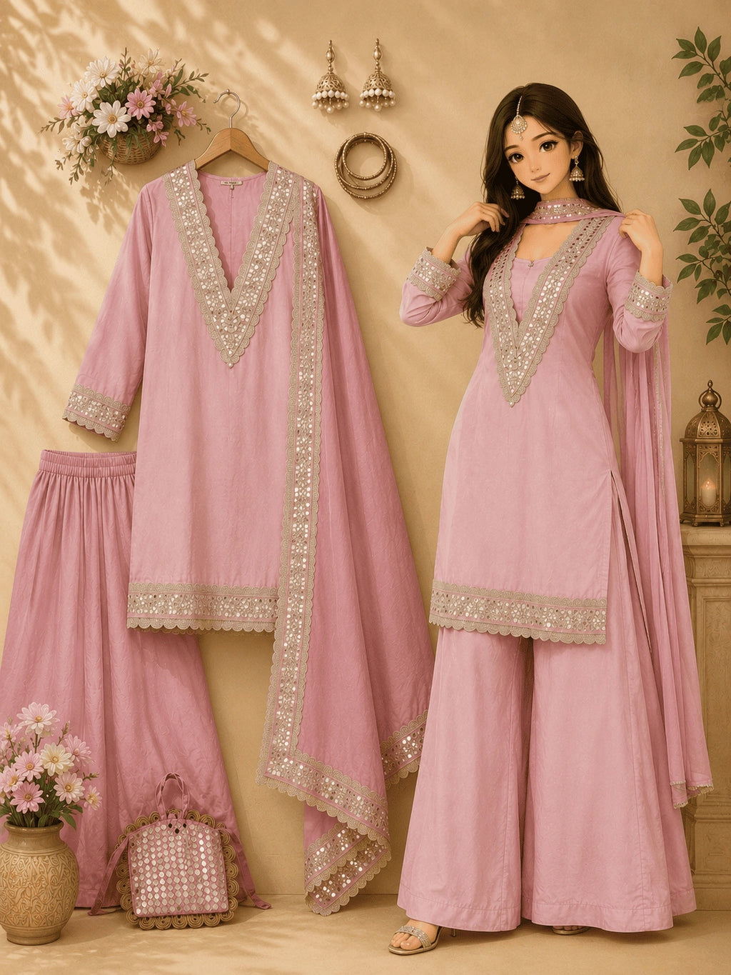 Chinon 4 Piece Sharara Set