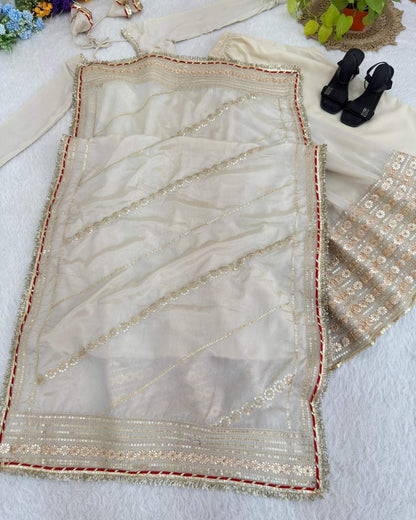 Chinon Silk Anarkali Gown Set