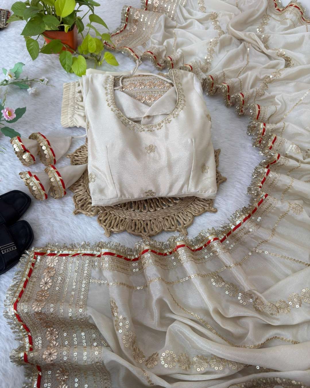 Chinon Silk Anarkali Gown Set