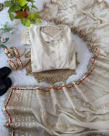 Chinon Silk Anarkali Gown Set