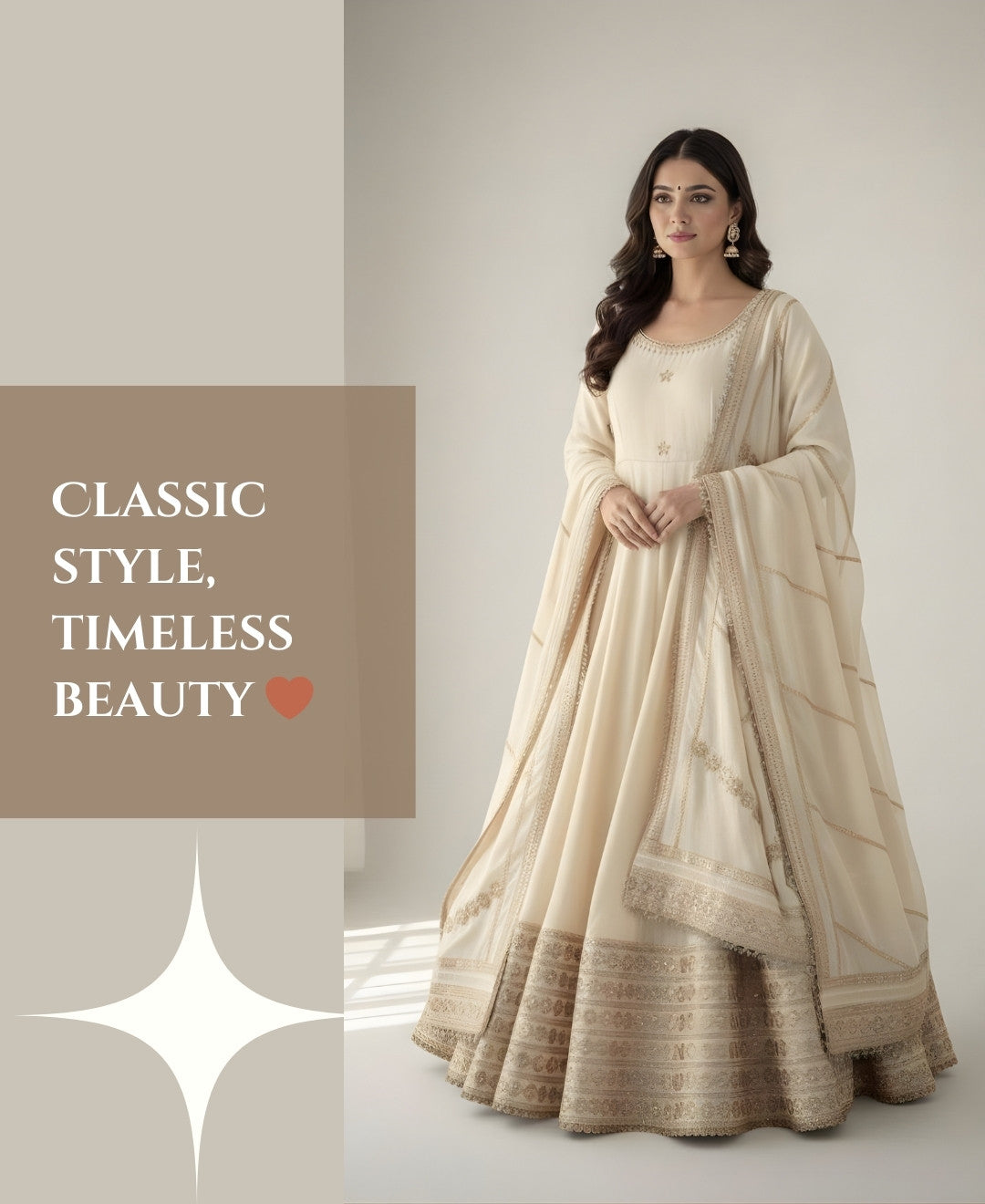 Chinon Silk Anarkali Gown Set