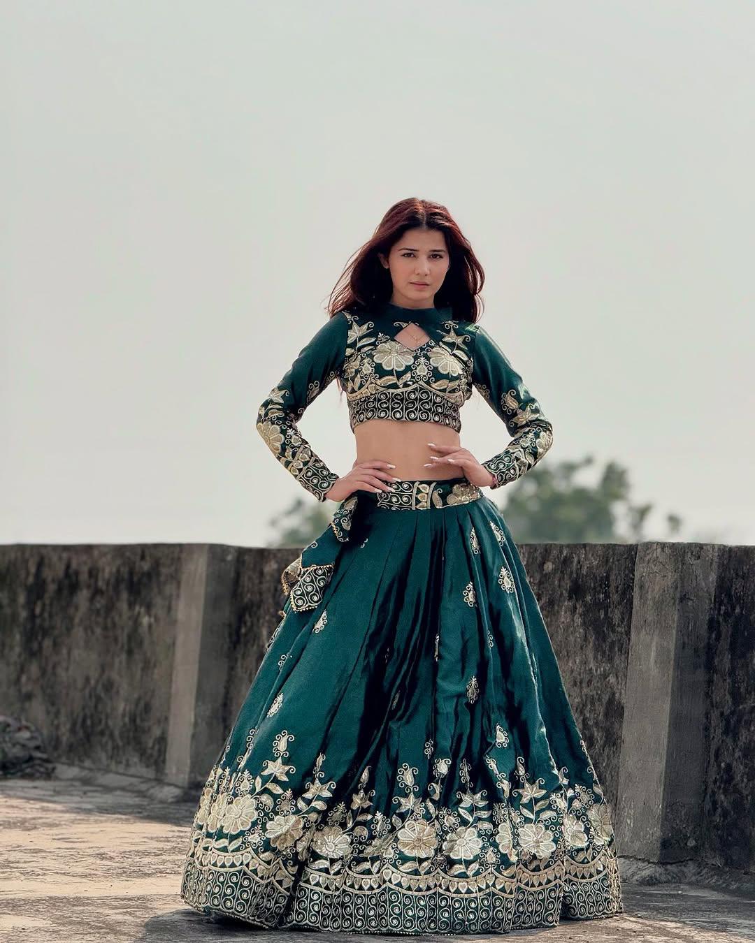 Chinon Silk Embroidered Lehenga Choli for All Occasions
