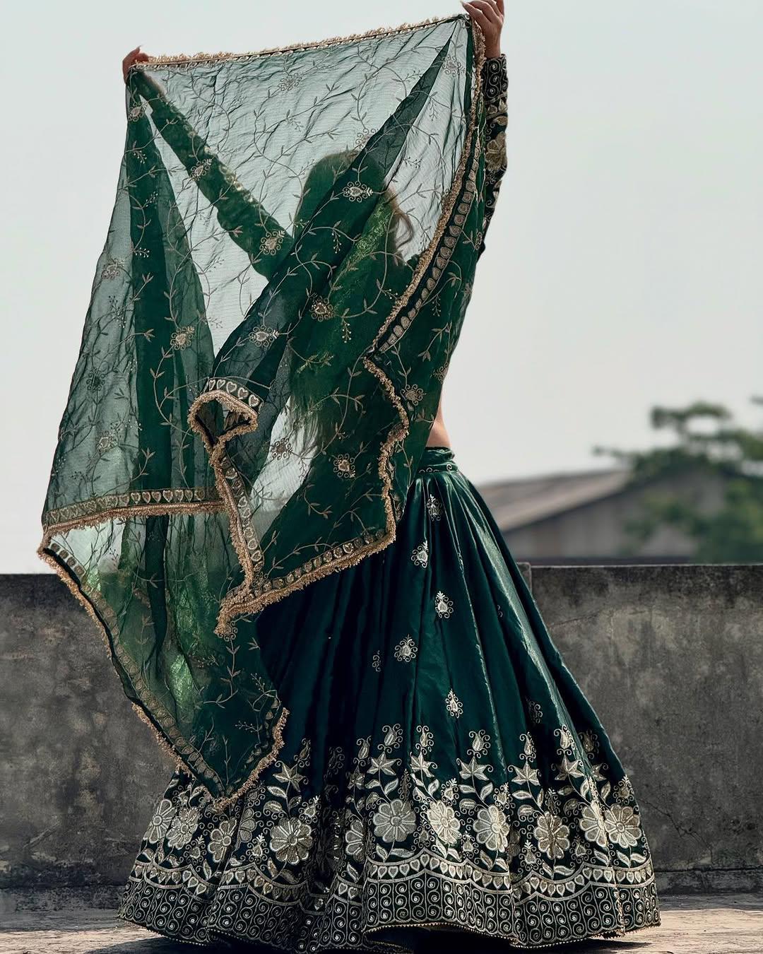 Chinon Silk Embroidered Lehenga Choli for All Occasions
