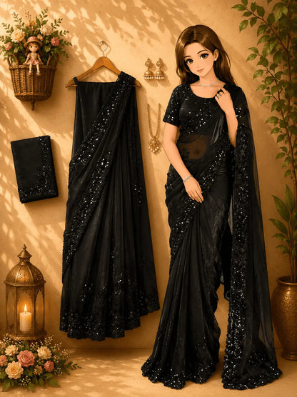 Classic Black Wedding Saree