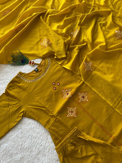 Designer A-Line Kurti Pent Dupatta Set
