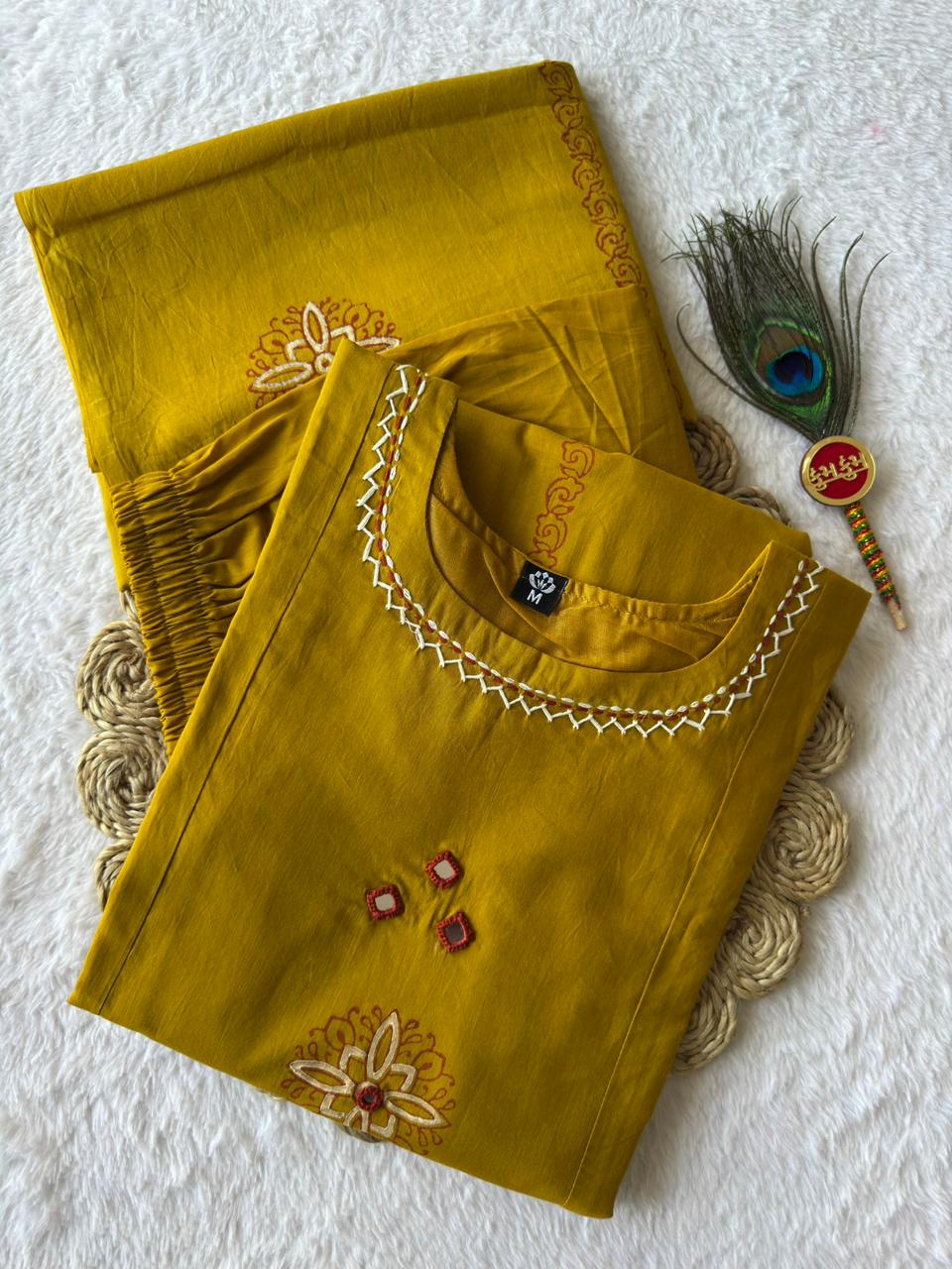 Designer A-Line Kurti Pent Dupatta Set