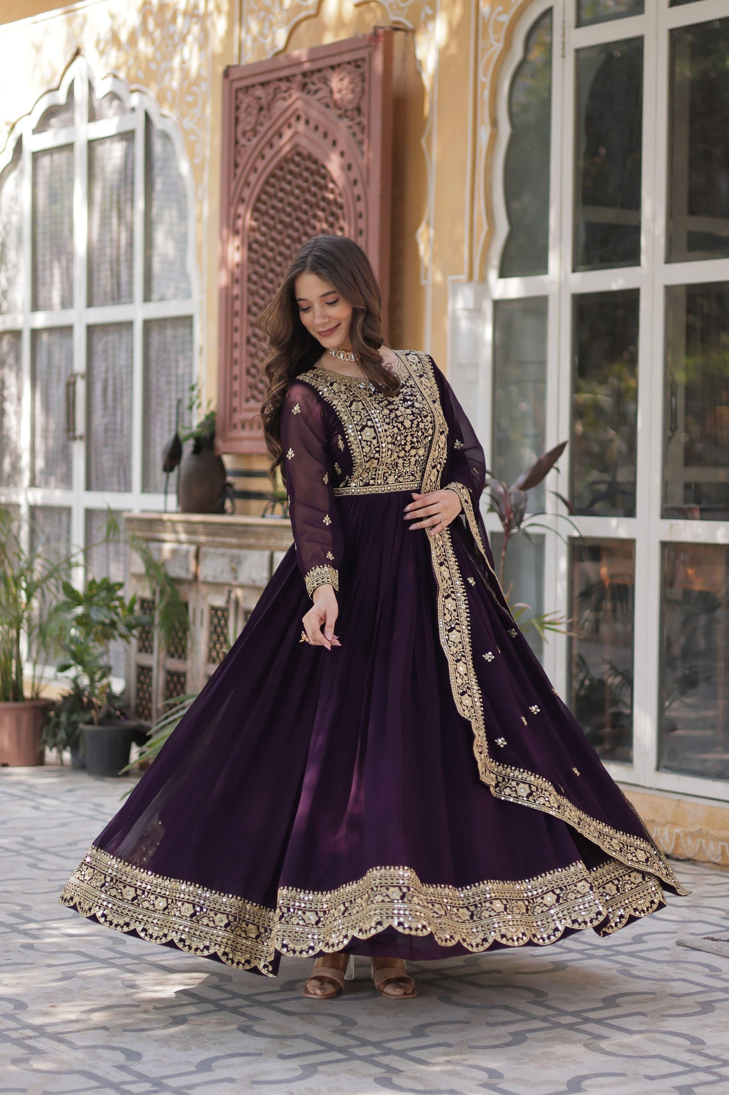Designer Anarkali Dress with Dupatta for Special Occasion