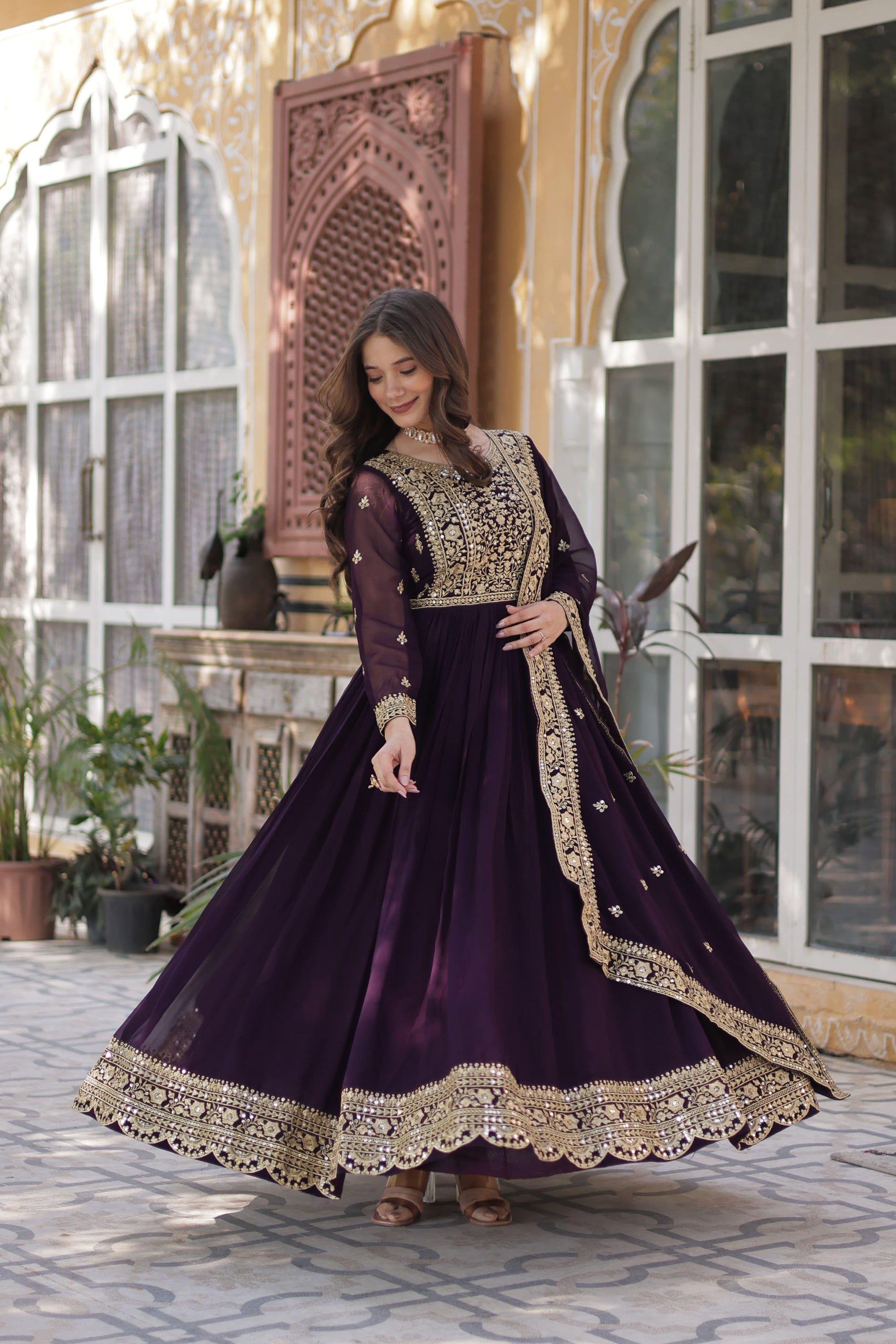 Designer Anarkali Dress with Dupatta for Special Occasion