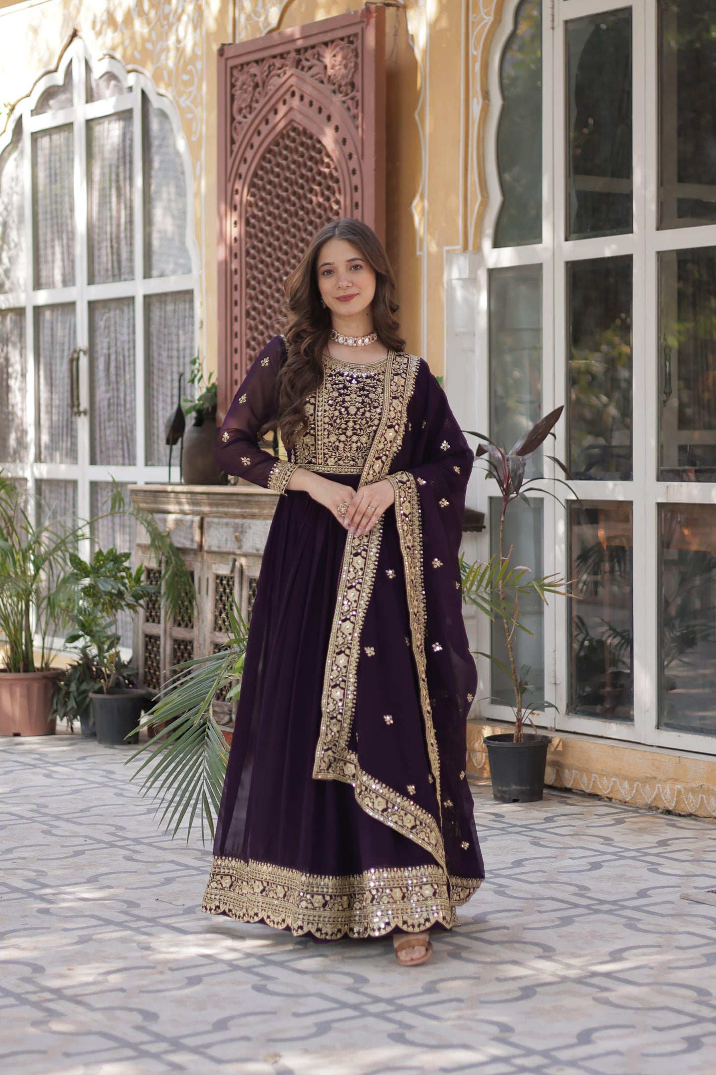 Designer Anarkali Dress with Dupatta for Special Occasion