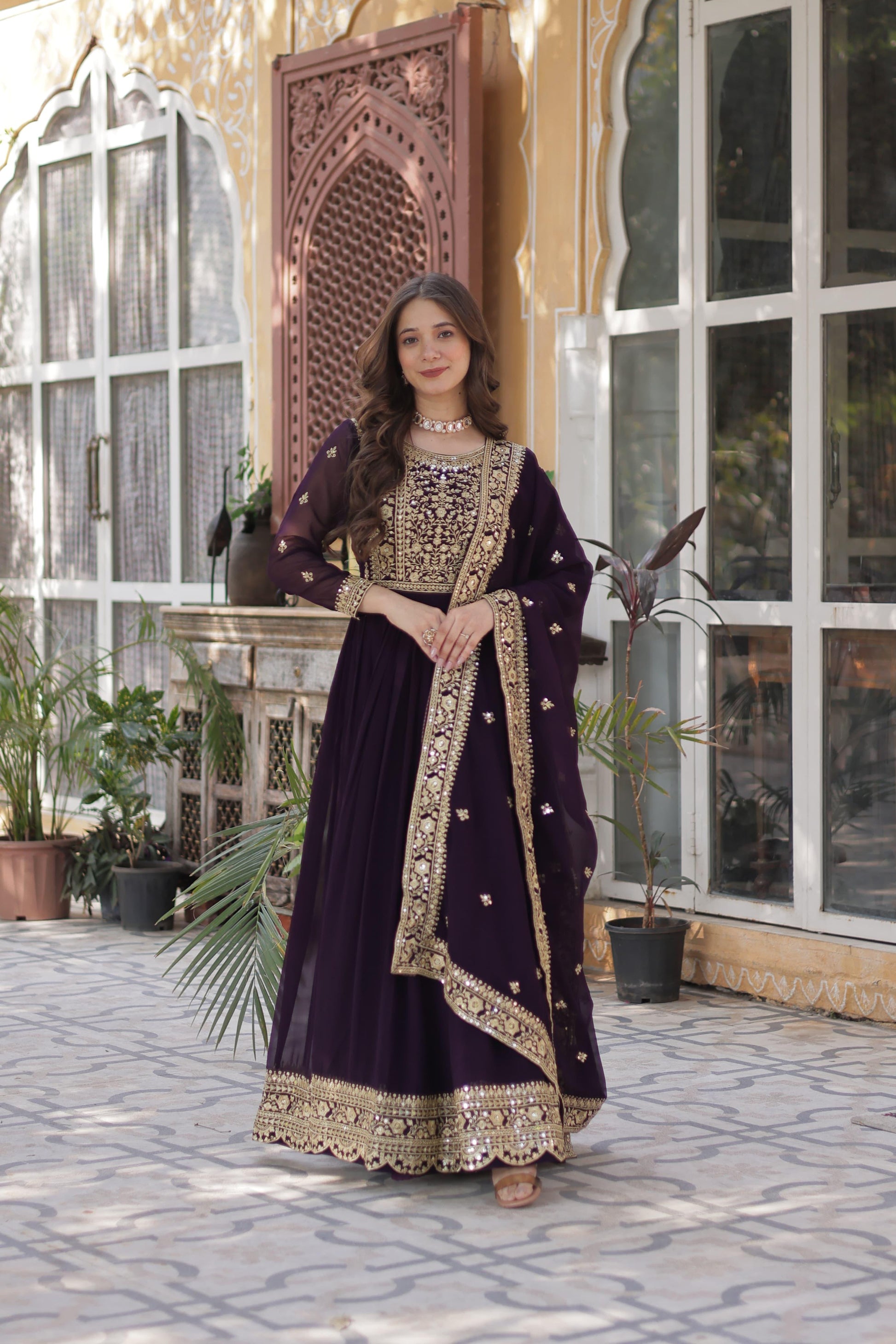 Designer Anarkali Dress with Dupatta for Special Occasion