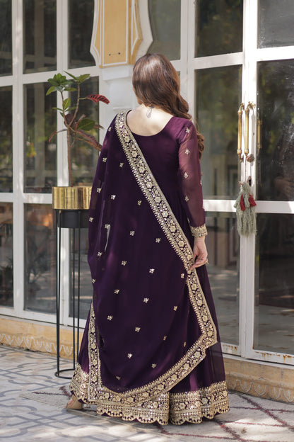 Designer Anarkali Dress with Dupatta for Special Occasion