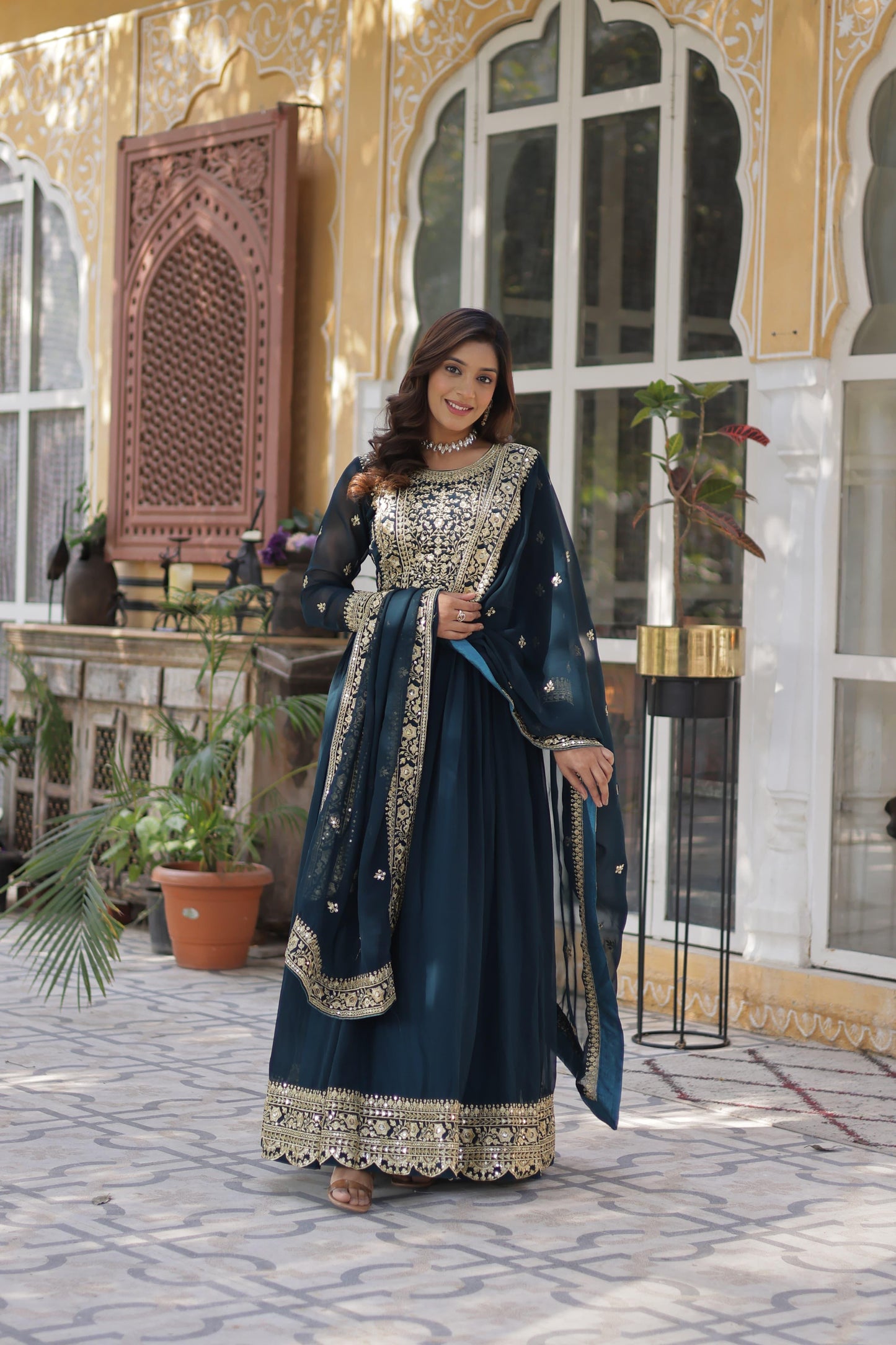 Designer Anarkali Dress with Dupatta for Special Occasion
