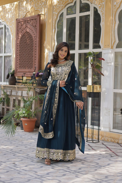 Designer Anarkali Dress with Dupatta for Special Occasion