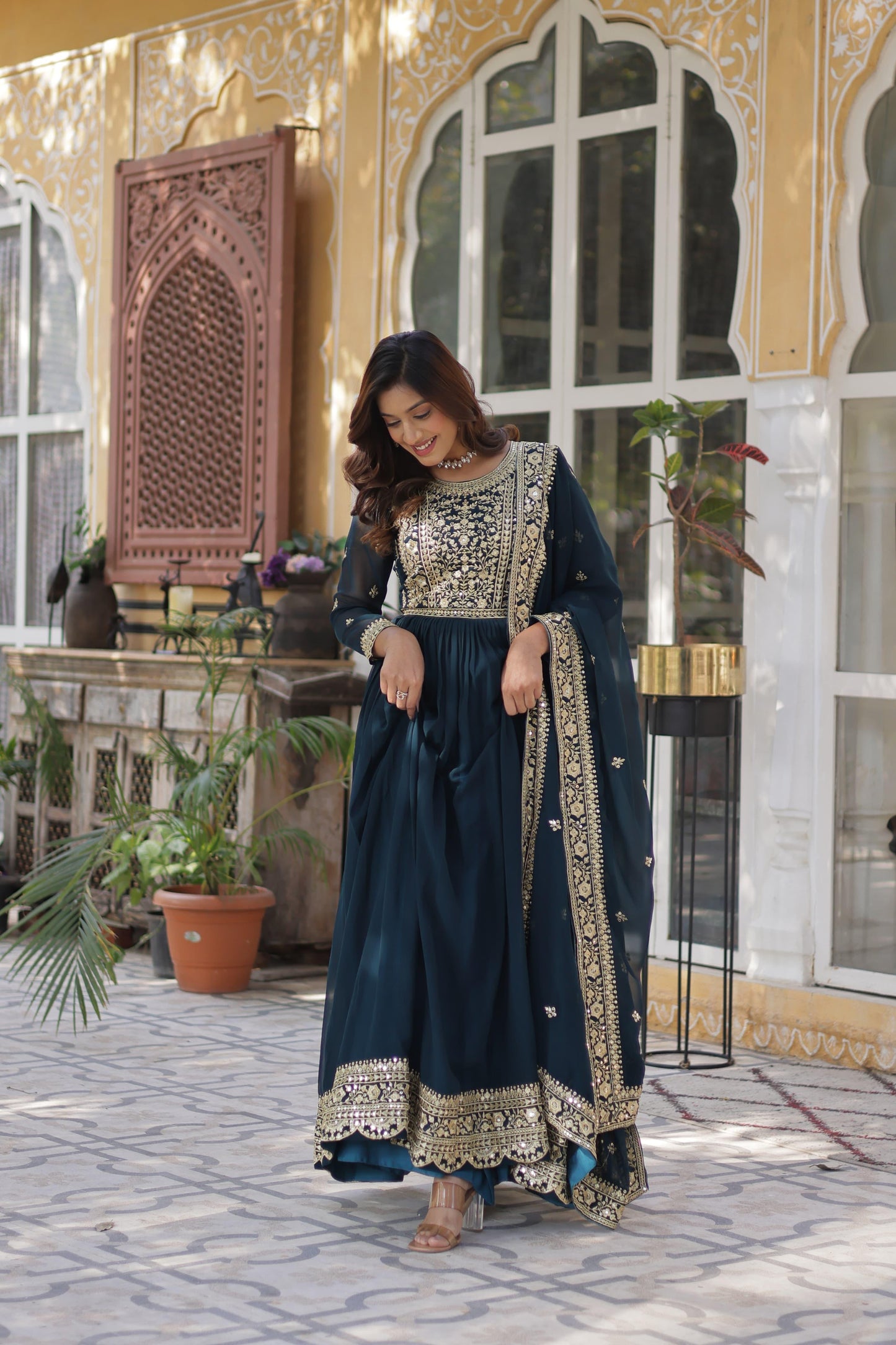 Designer Anarkali Dress with Dupatta for Special Occasion