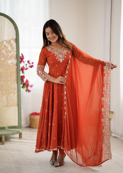 Designer Anarkali Three Piece Set for Wedding Wear