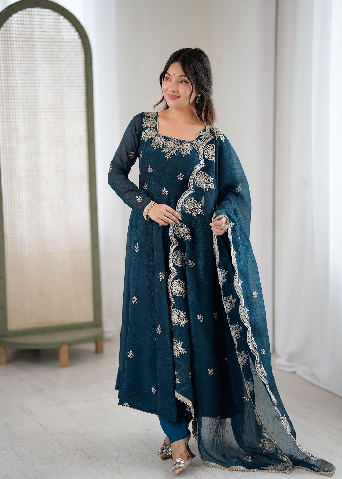 Designer Anarkali Three Piece Set for Women