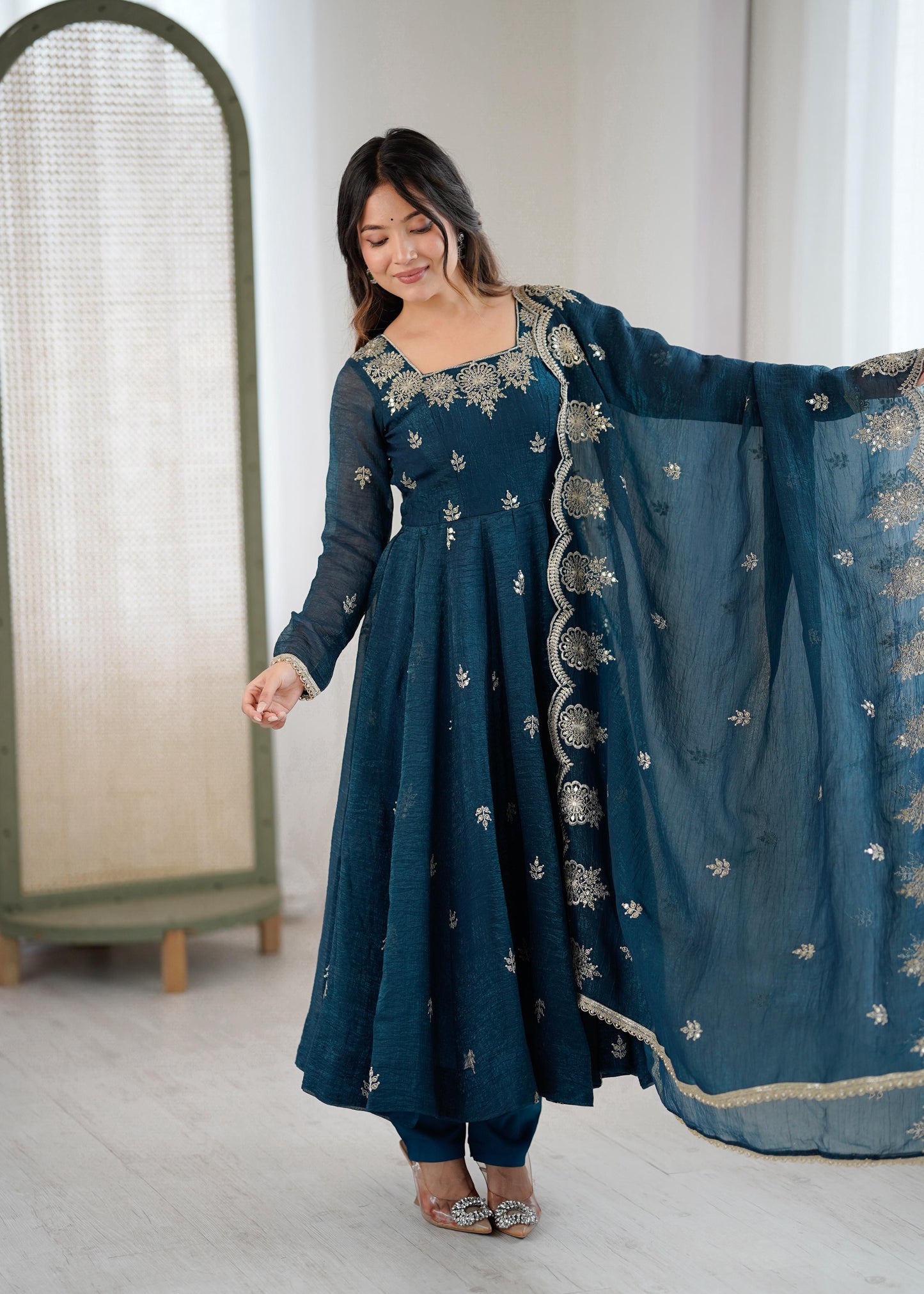 Designer Anarkali Three Piece Set for Women