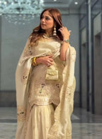 Designer Cream Sharara Suit