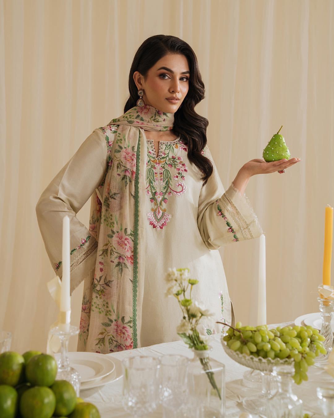 Designer Crepe Top with Palazzo and Printed Dupatta Set