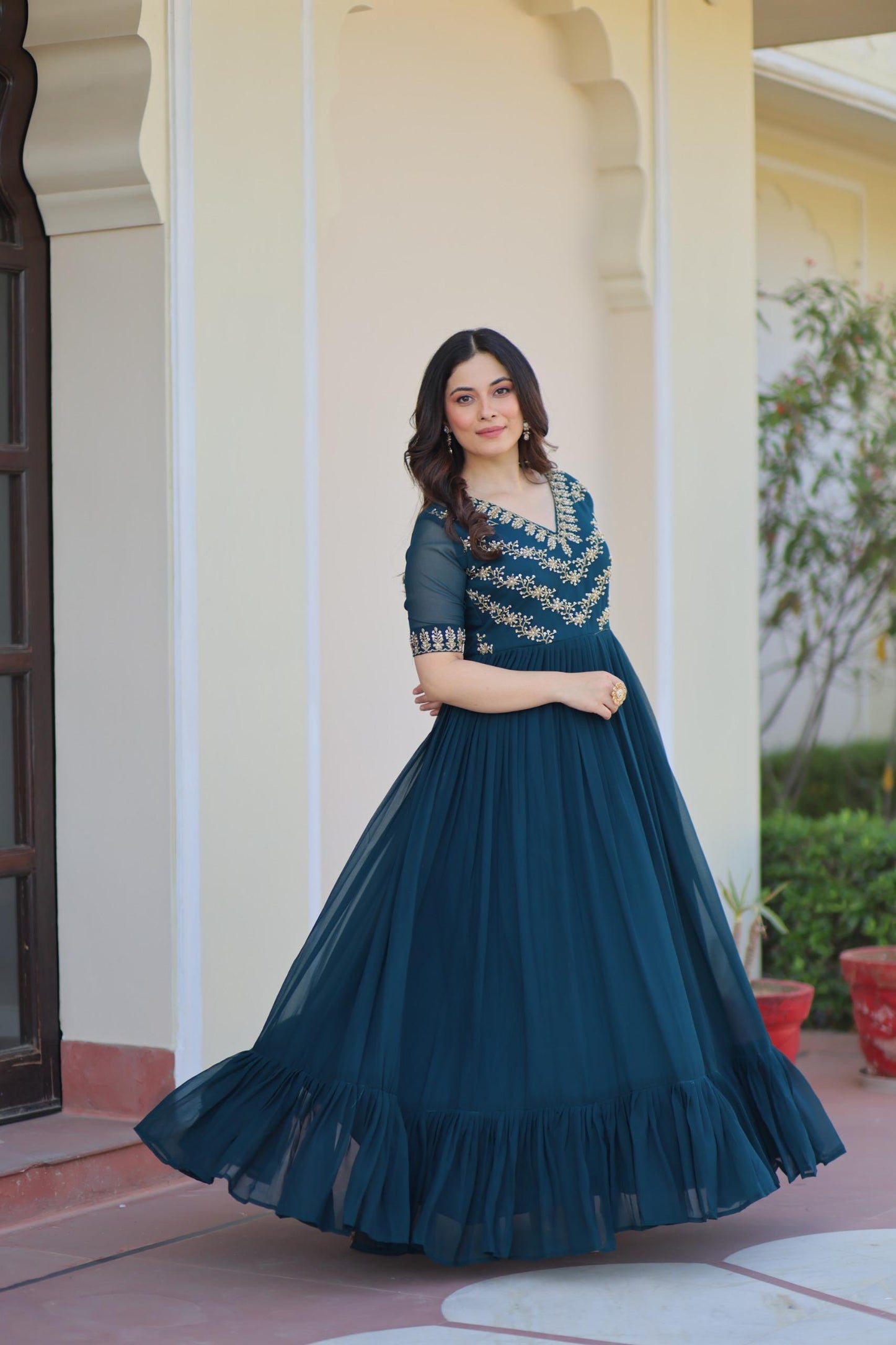 Designer Embroidered Anarkali Gown for Women