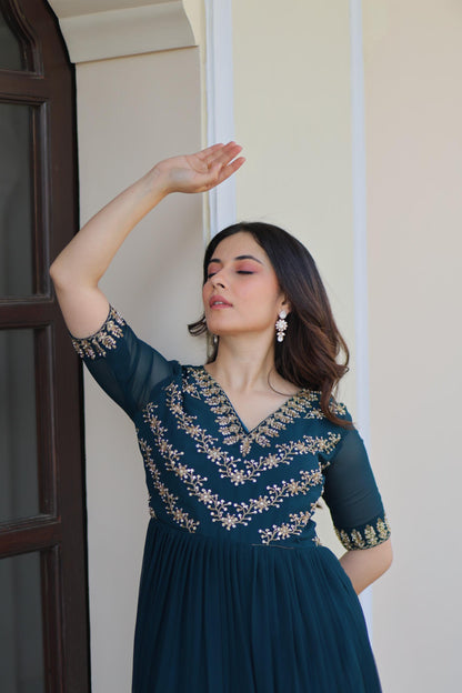 Designer Embroidered Anarkali Gown for Women