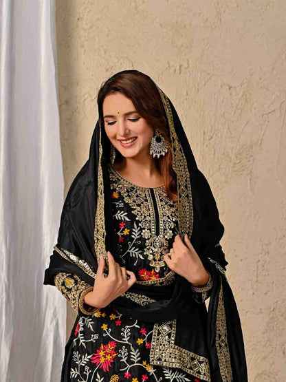 Designer Embroidered Sharara Set with Dupatta for Women