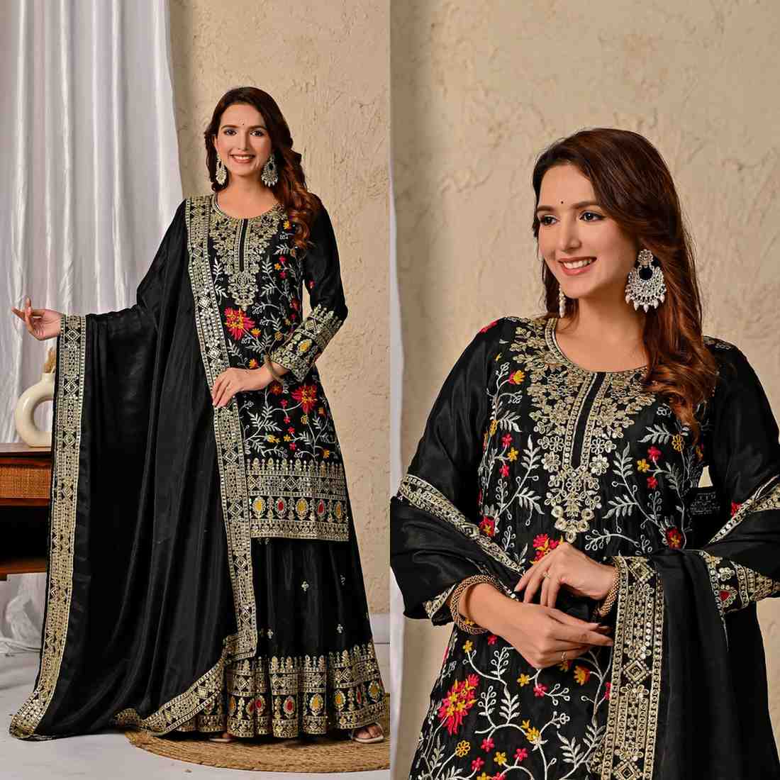 Designer Embroidered Sharara Set with Dupatta for Women