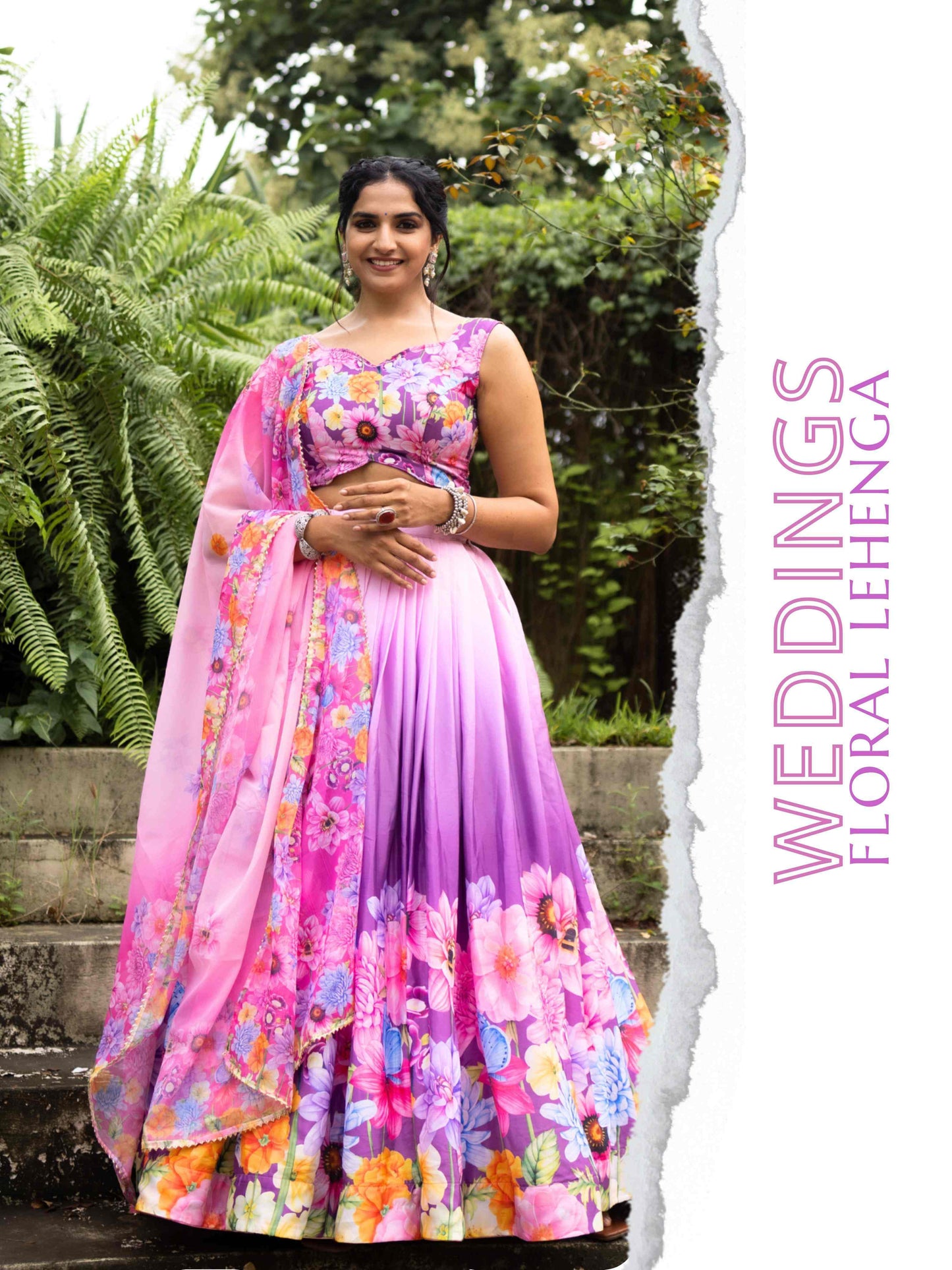 Designer Floral Lehenga for Wedding Function