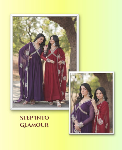 Designer Georgette Anarkali Gown Set