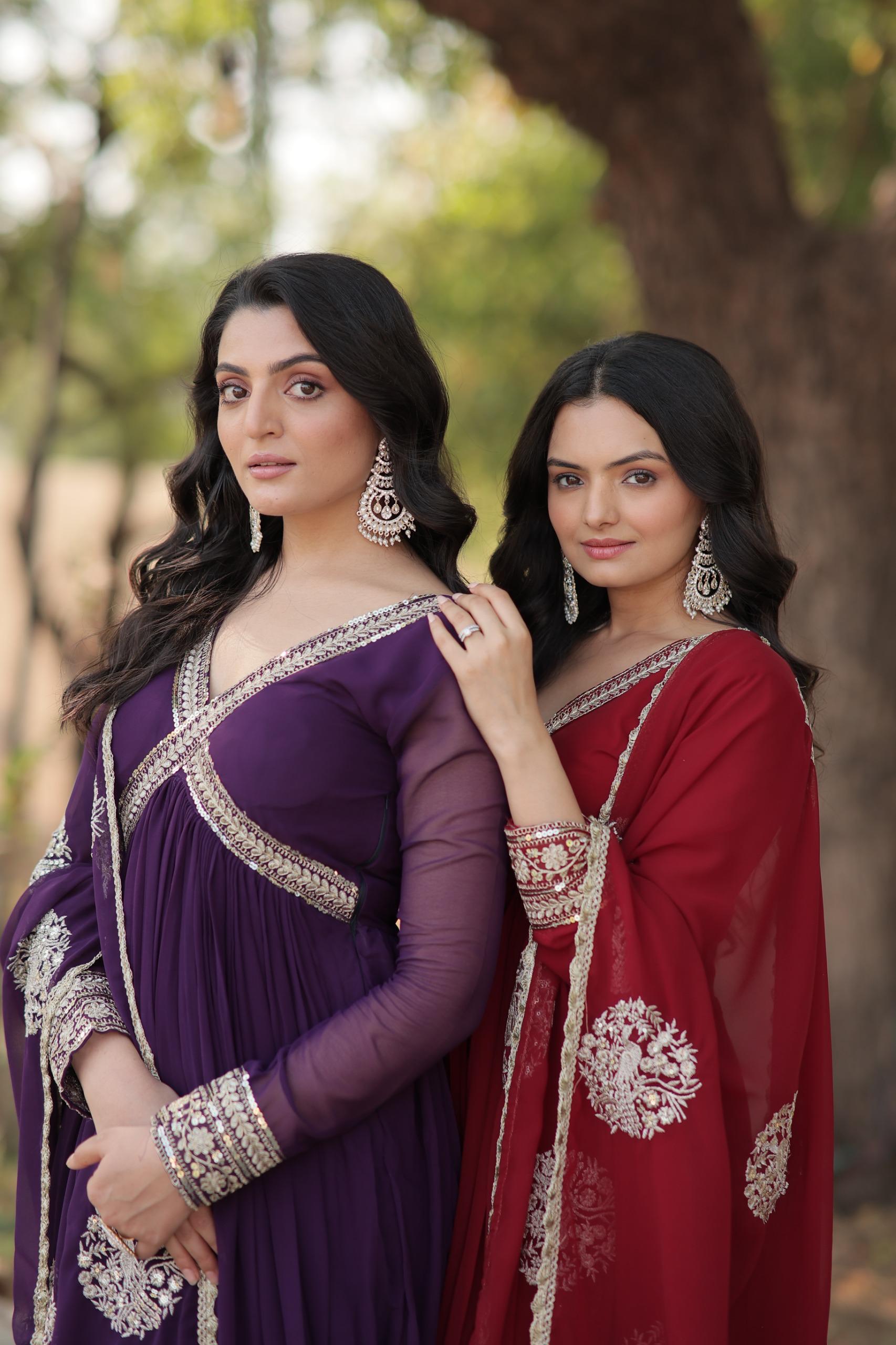 Designer Georgette Anarkali Gown Set