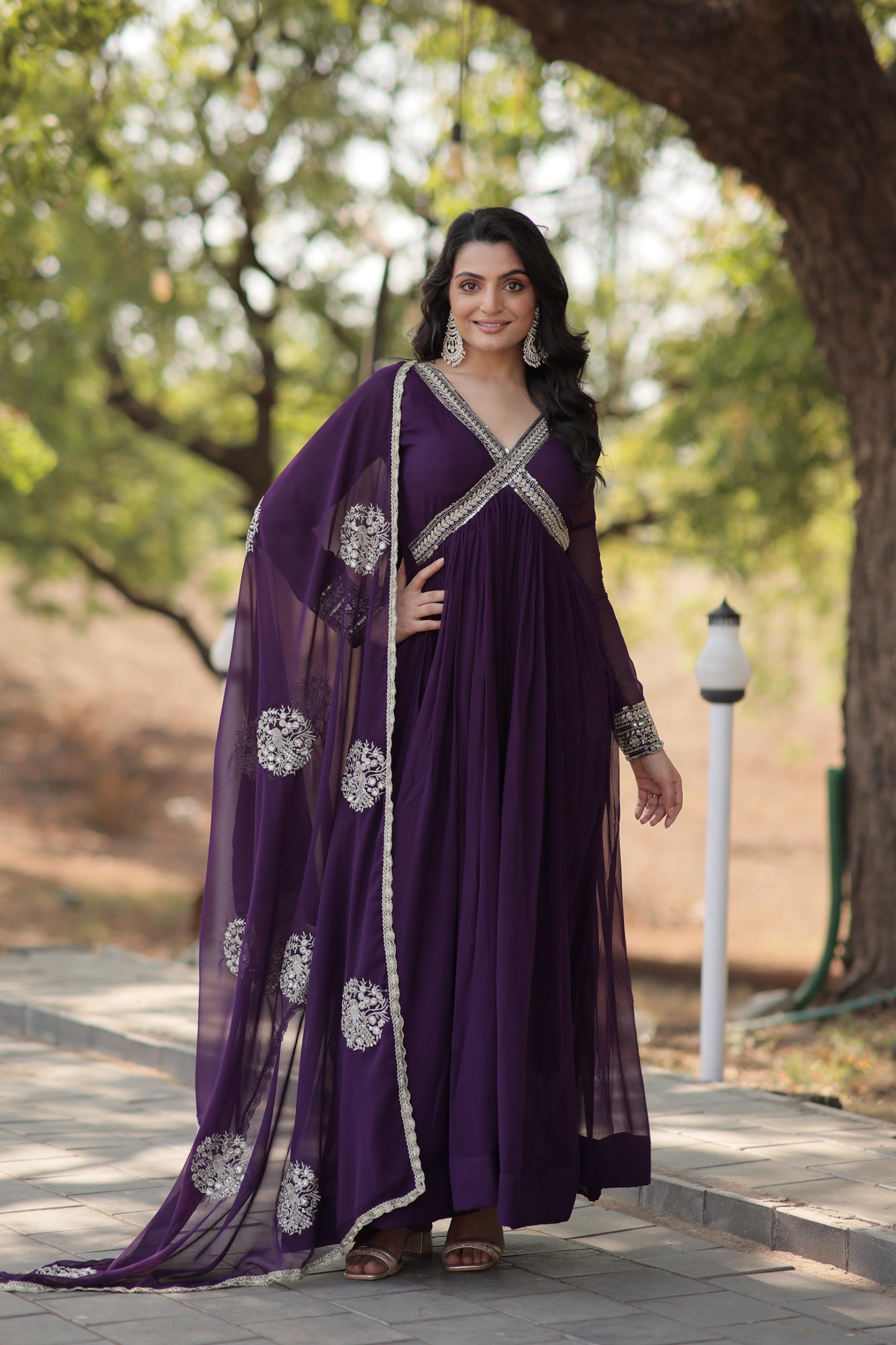 Designer Georgette Anarkali Gown Set