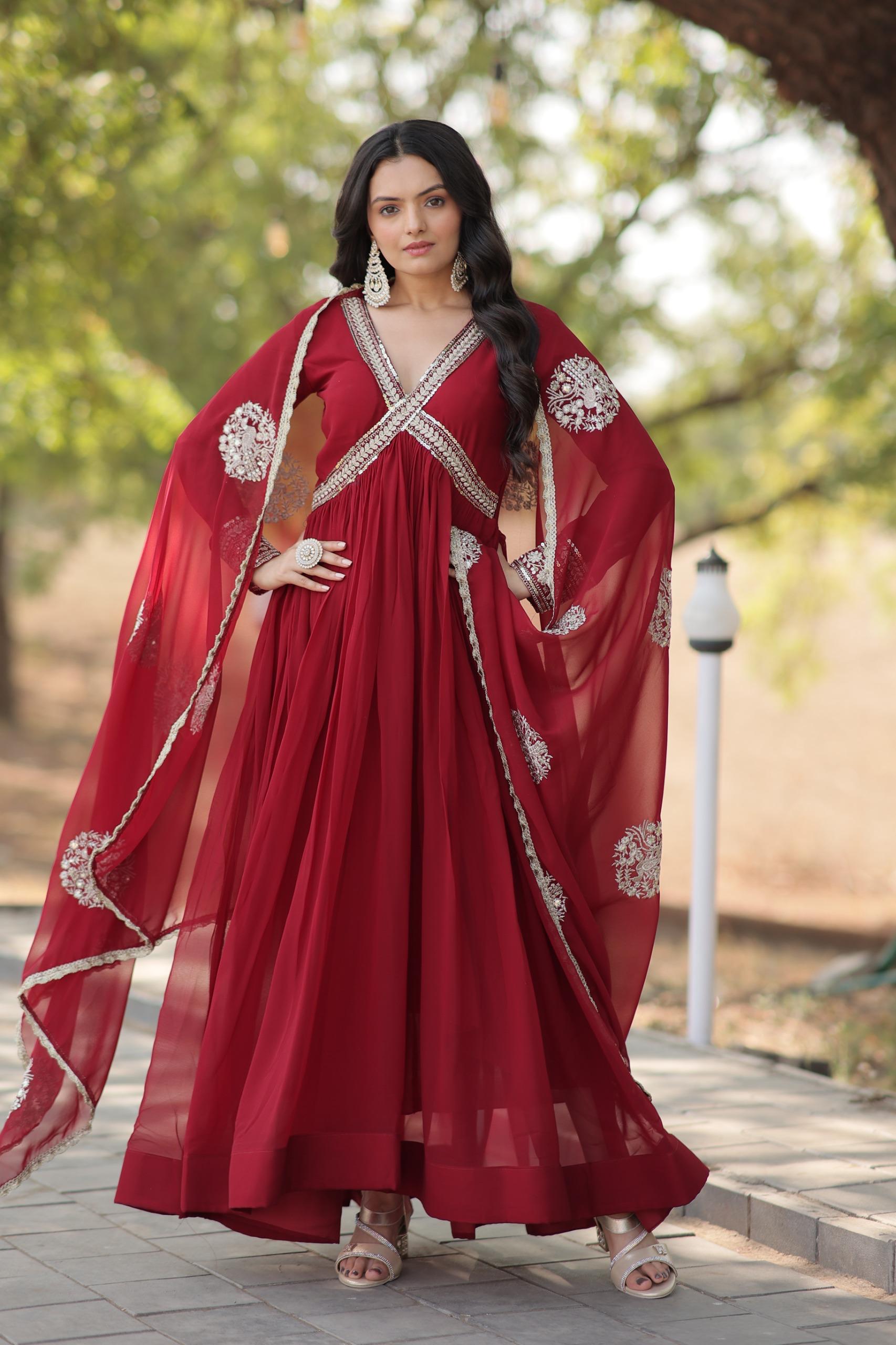 Designer Georgette Anarkali Gown Set