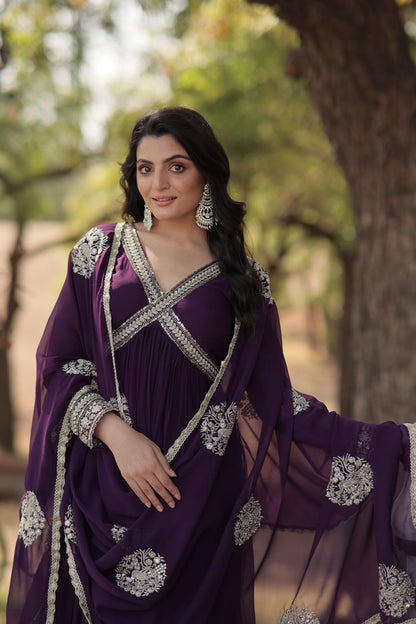 Designer Georgette Anarkali Gown Set