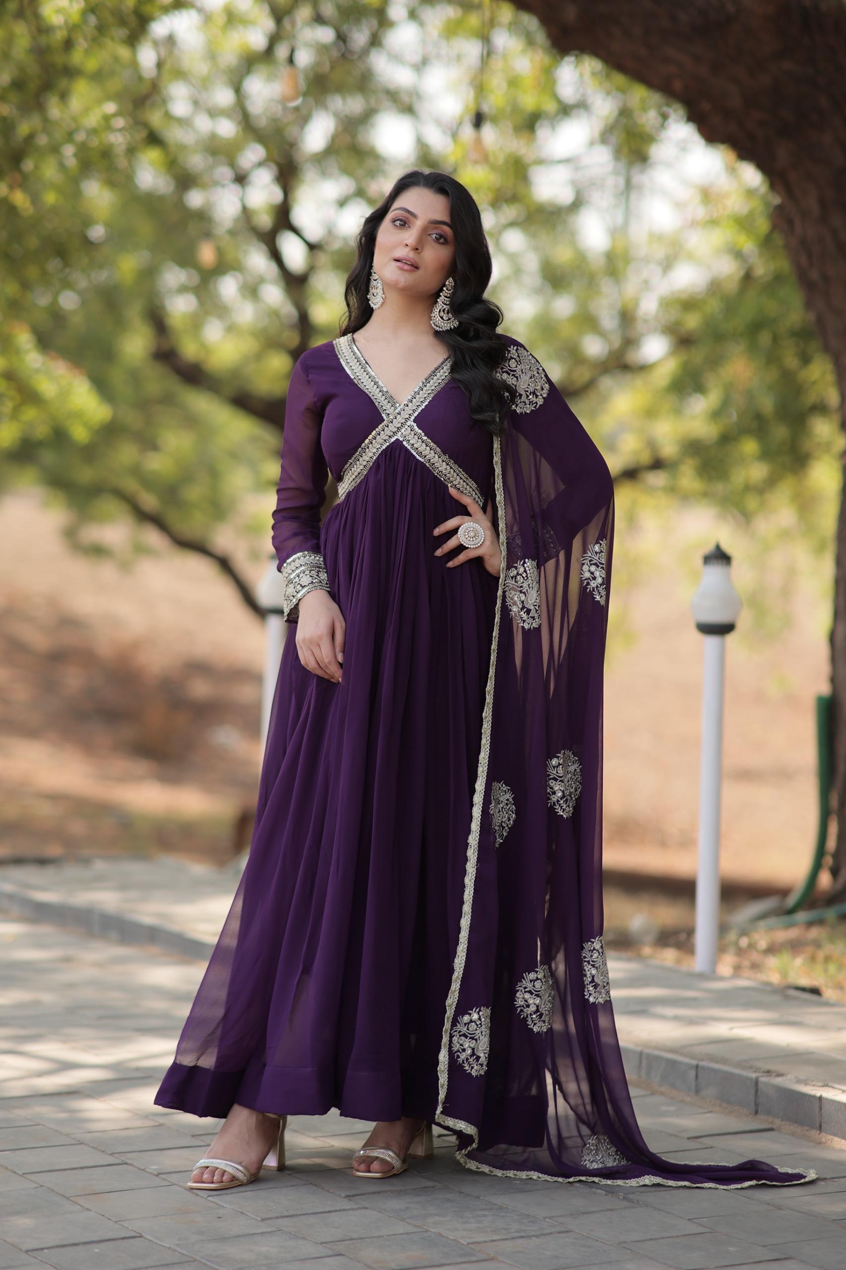 Designer Georgette Anarkali Gown Set