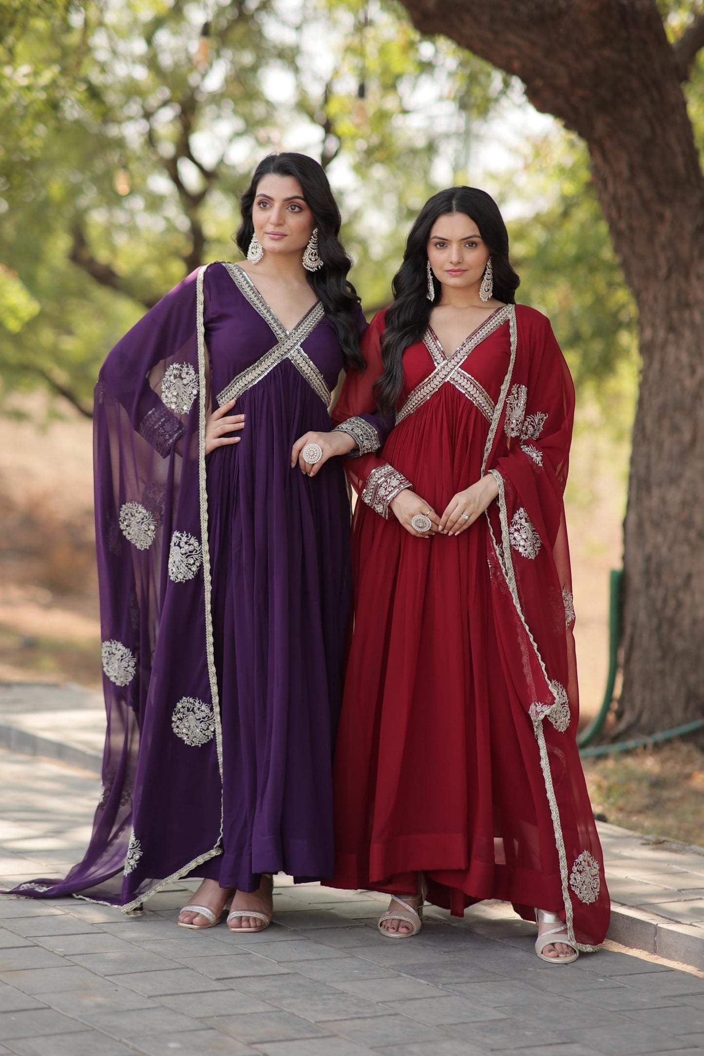 Designer Georgette Anarkali Gown Set