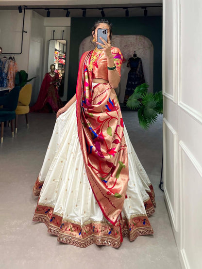 Designer Jacquard Silk Paithani Lehenga Choli with Dupatta