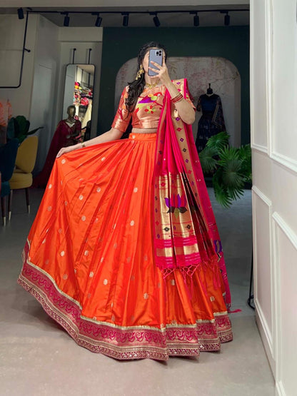 Designer Jacquard Silk Paithani Lehenga Choli with Dupatta