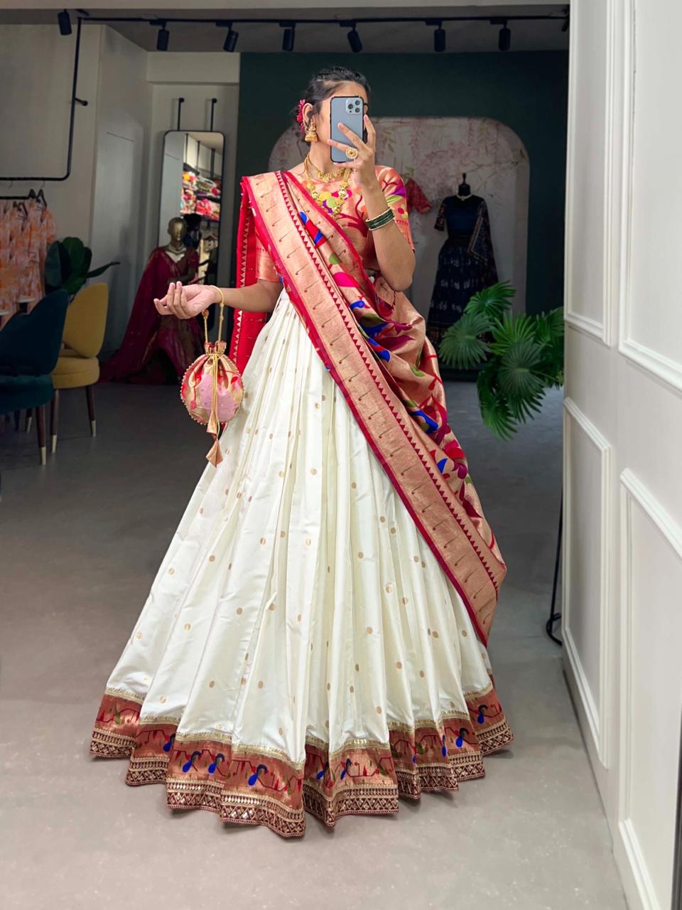 Designer Jacquard Silk Paithani Lehenga Choli with Dupatta