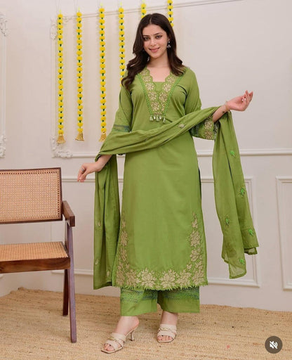 Designer Kurta Pant with Dupatta Set for Office Wear