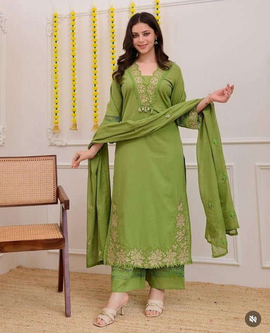 Designer Kurta Pant with Dupatta Set for Office Wear