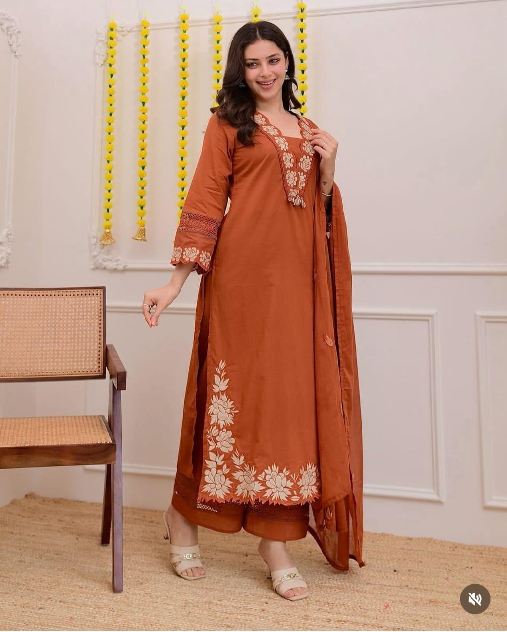Designer Kurta Pant with Dupatta Set for Office Wear