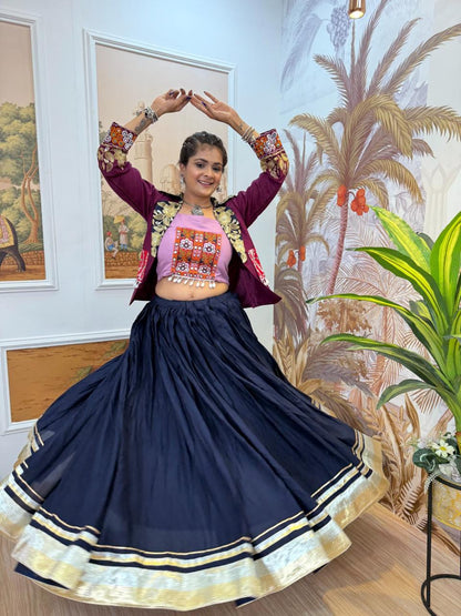 Designer Lehenga Choli with Embroidered Koti for Festive Wear