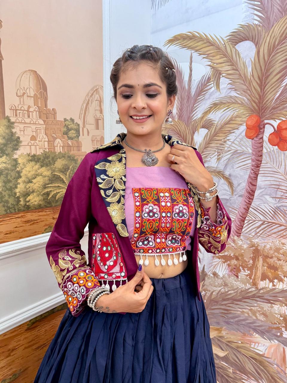 Designer Lehenga Choli with Embroidered Koti for Festive Wear