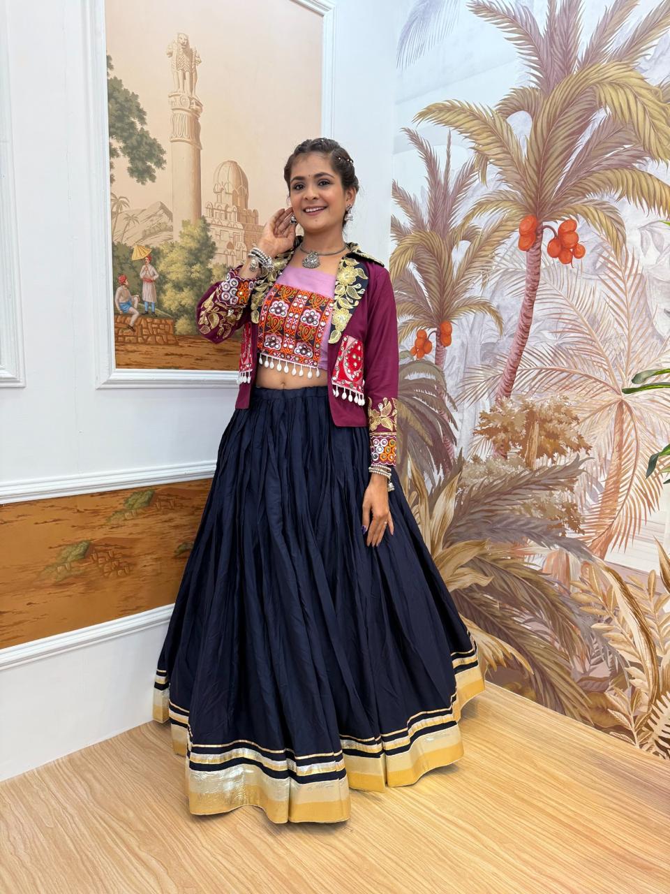 Designer Lehenga Choli with Embroidered Koti for Festive Wear