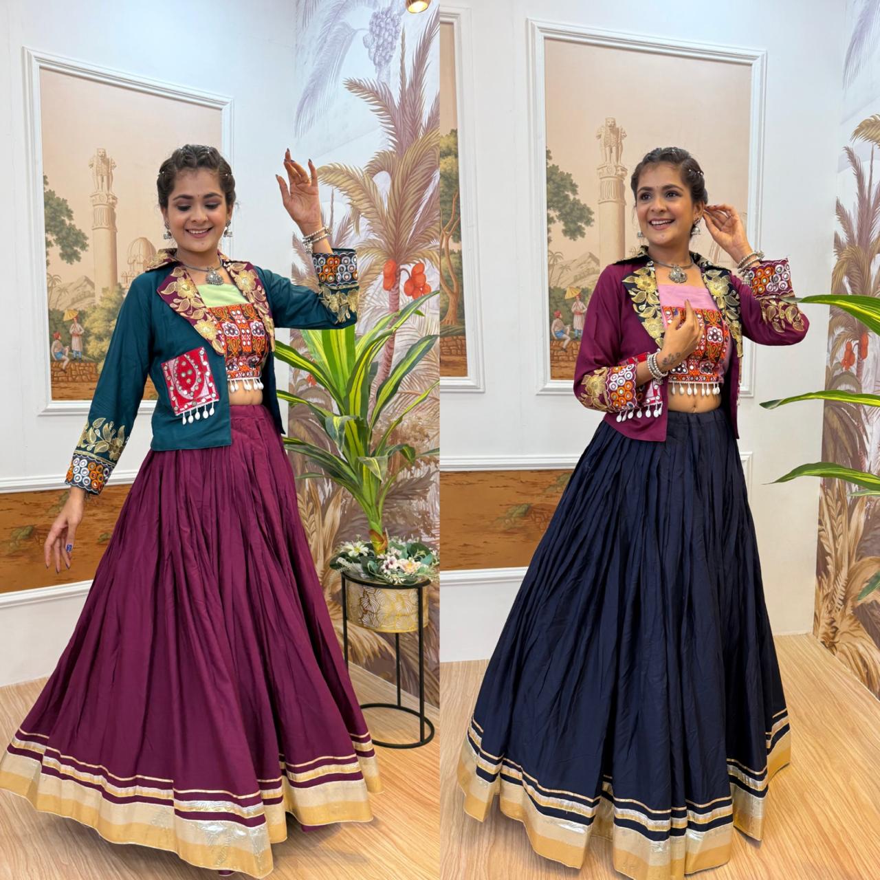 Designer Lehenga Choli with Embroidered Koti for Festive Wear