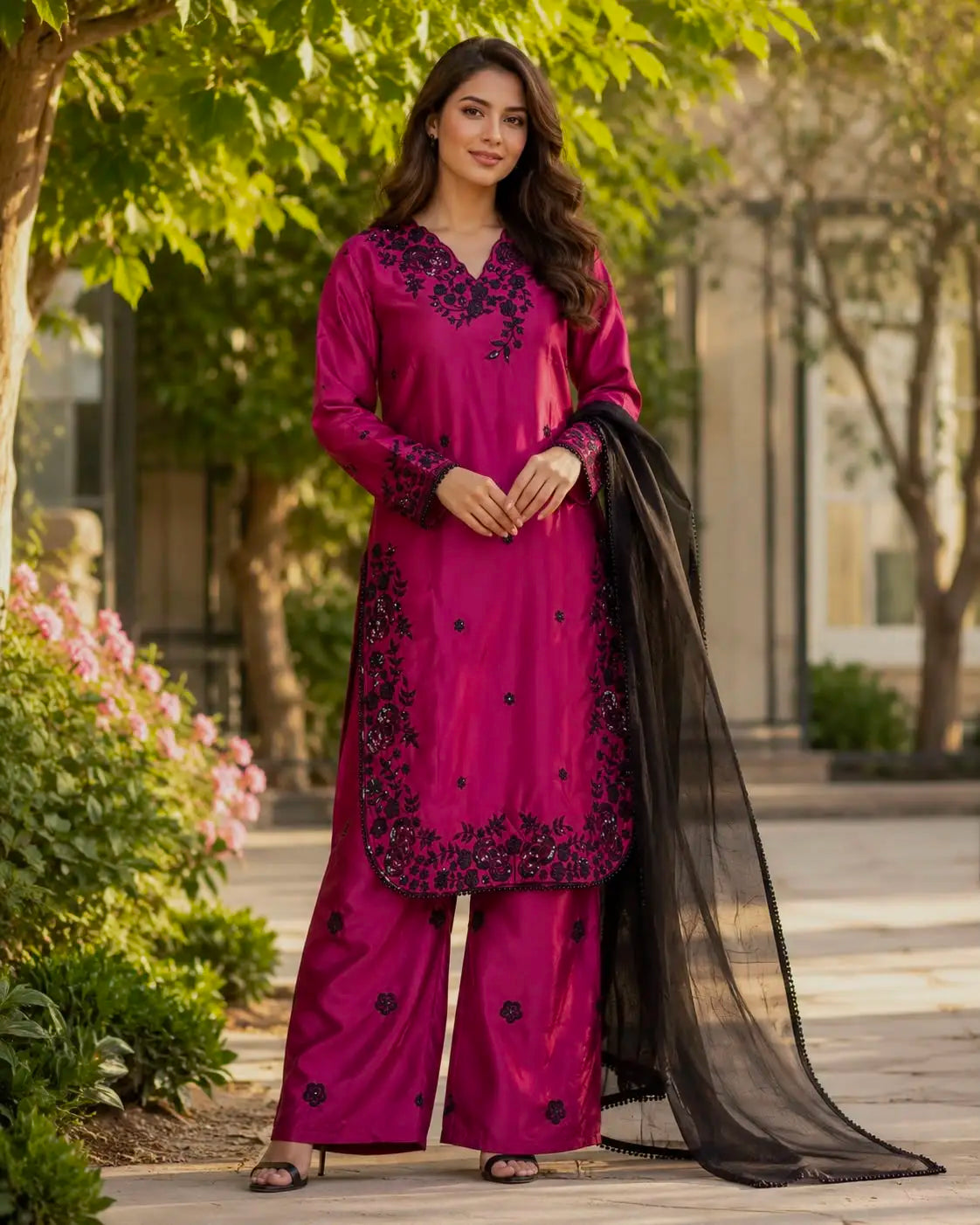 Designer Magenta Party Wear Kurta Set