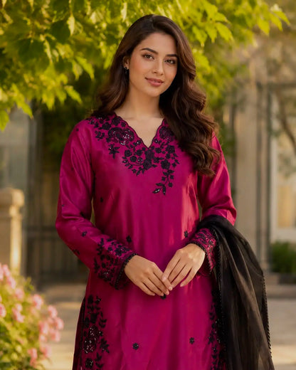 Designer Magenta Party Wear Kurta Set